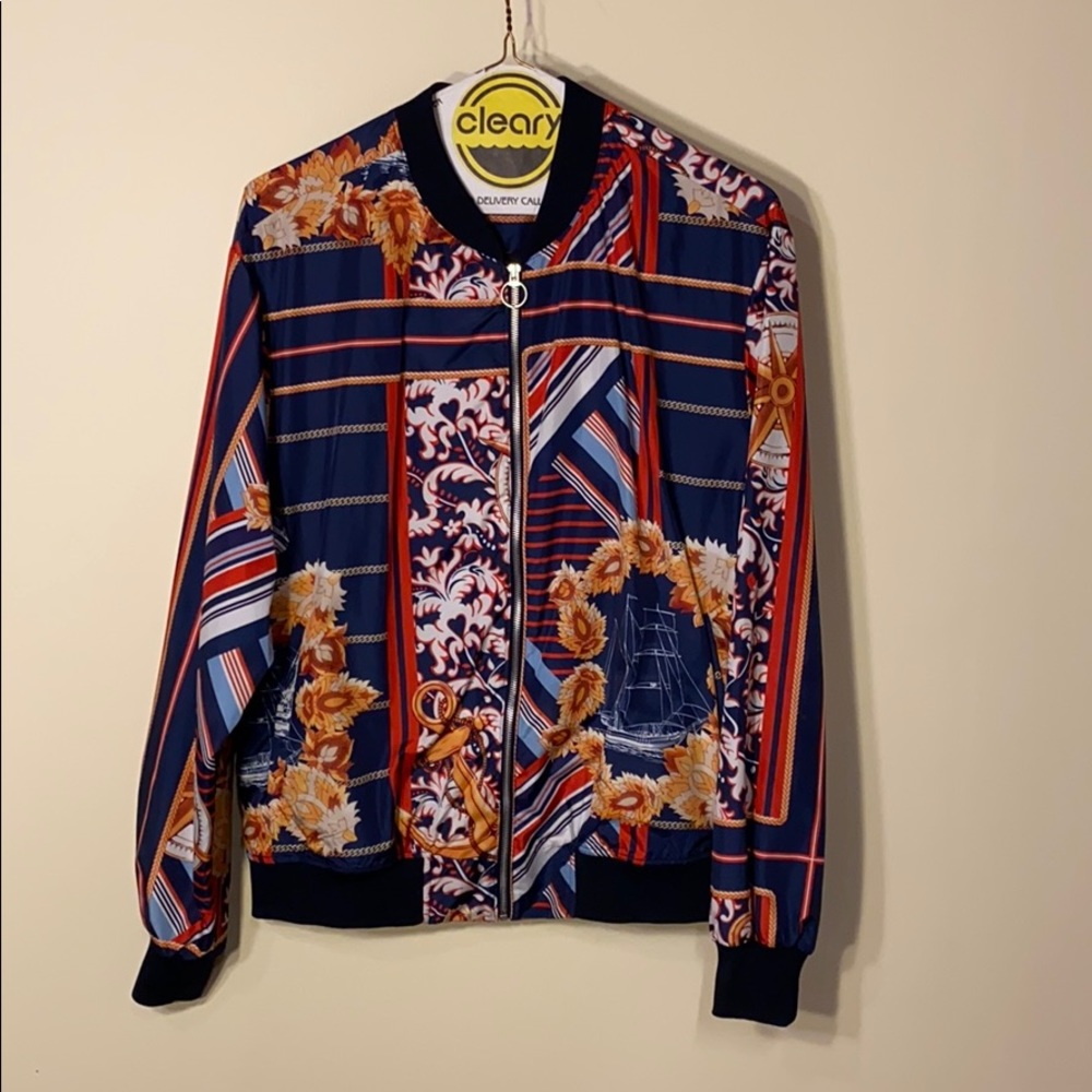 Nautical varsity jacket